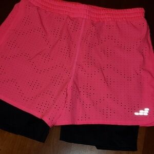 BCG Tru-Wick Running Shorts 12/14 Hot Pink/Blk EC